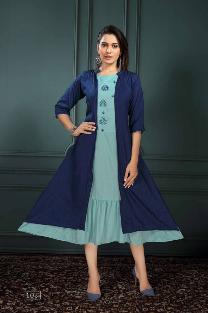 Saadgi Mohey Fancy Festive Wear Designer Kurti With Jacket Collection